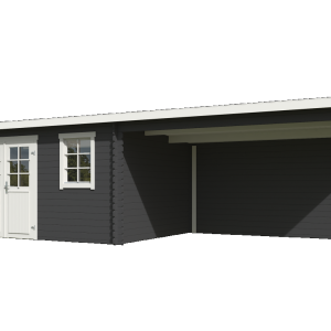 Onze Outdoor Life Overkappingen en Blokhutten worden geleverd exclusief dakbedekking, vloer en Funda