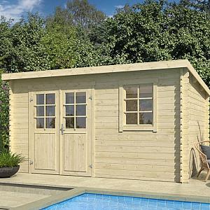 Onze Outdoor Life Overkappingen en Blokhutten worden geleverd exclusief dakbedekking, vloer en Funda