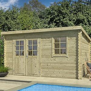 Onze Outdoor Life Overkappingen en Blokhutten worden geleverd exclusief dakbedekking, vloer en Funda