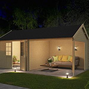 Onze Outdoor Life Overkappingen en Blokhutten worden geleverd exclusief dakbedekking, vloer en Funda