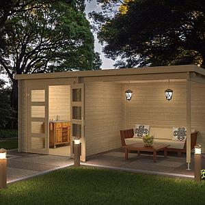 Onze Outdoor Life Overkappingen en Blokhutten worden geleverd exclusief dakbedekking, vloer en Funda