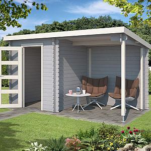 Onze Outdoor Life Overkappingen en Blokhutten worden geleverd exclusief dakbedekking, vloer en Funda