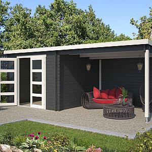 Onze Outdoor Life Overkappingen en Blokhutten worden geleverd exclusief dakbedekking, vloer en Funda
