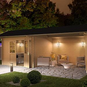 Onze Outdoor Life Overkappingen en Blokhutten worden geleverd exclusief dakbedekking, vloer en Funda