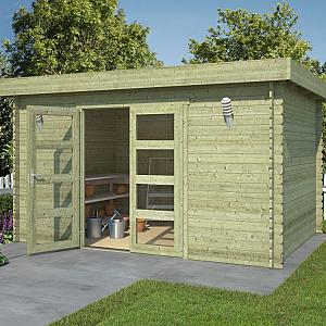 Onze Outdoor Life Overkappingen en Blokhutten worden geleverd exclusief dakbedekking, vloer en Funda