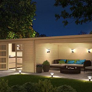 Onze Outdoor Life Overkappingen en Blokhutten worden geleverd exclusief dakbedekking, vloer en Funda