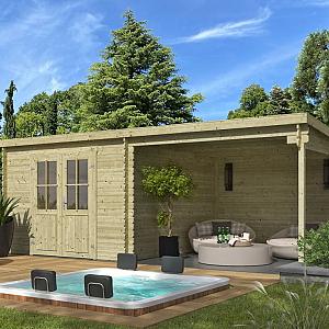 Onze Outdoor Life Overkappingen en Blokhutten worden geleverd exclusief dakbedekking, vloer en Funda