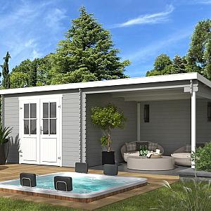 Onze Outdoor Life Overkappingen en Blokhutten worden geleverd exclusief dakbedekking, vloer en Funda