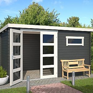 Onze Outdoor Life Overkappingen en Blokhutten worden geleverd exclusief dakbedekking, vloer en Funda