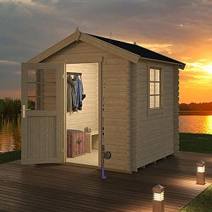 Onze Outdoor Life Overkappingen en Blokhutten worden geleverd exclusief dakbedekking, vloer en Funda