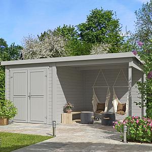 Onze Outdoor Life Overkappingen en Blokhutten worden geleverd exclusief dakbedekking, vloer en Funda