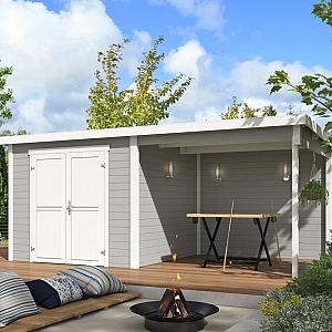 Onze Outdoor Life Overkappingen en Blokhutten worden geleverd exclusief dakbedekking, vloer en Funda