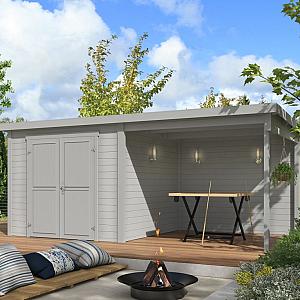 Onze Outdoor Life Overkappingen en Blokhutten worden geleverd exclusief dakbedekking, vloer en Funda