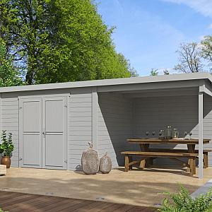 Onze Outdoor Life Overkappingen en Blokhutten worden geleverd exclusief dakbedekking, vloer en Funda