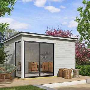 Onze Outdoor Life Overkappingen en Blokhutten worden geleverd exclusief dakbedekking, vloer en Funda