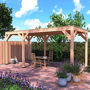 Onze Outdoor Life Overkappingen en Blokhutten worden geleverd exclusief dakbedekking, vloer en Funda