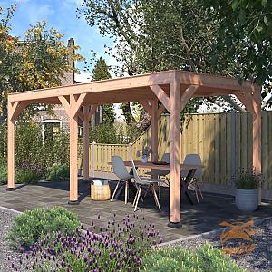 Onze Outdoor Life Overkappingen en Blokhutten worden geleverd exclusief dakbedekking, vloer en Funda