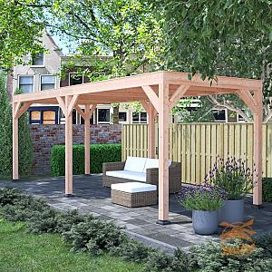 Onze Outdoor Life Overkappingen en Blokhutten worden geleverd exclusief dakbedekking, vloer en Funda