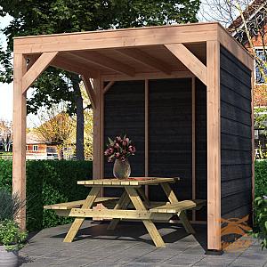 Onze Outdoor Life Overkappingen en Blokhutten worden geleverd exclusief dakbedekking, vloer en Funda