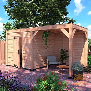 Onze Outdoor Life Overkappingen en Blokhutten worden geleverd exclusief dakbedekking, vloer en Funda