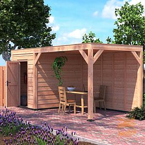 Onze Outdoor Life Overkappingen en Blokhutten worden geleverd exclusief dakbedekking, vloer en Funda