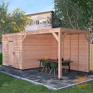 Onze Outdoor Life Overkappingen en Blokhutten worden geleverd exclusief dakbedekking, vloer en Funda