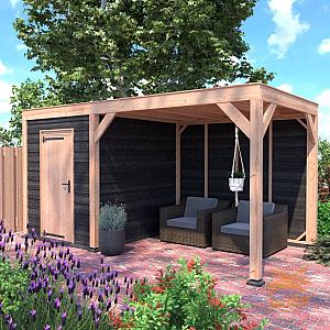 Onze Outdoor Life Overkappingen en Blokhutten worden geleverd exclusief dakbedekking, vloer en Funda