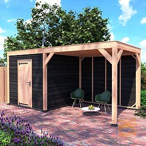 Onze Outdoor Life Overkappingen en Blokhutten worden geleverd exclusief dakbedekking, vloer en Funda