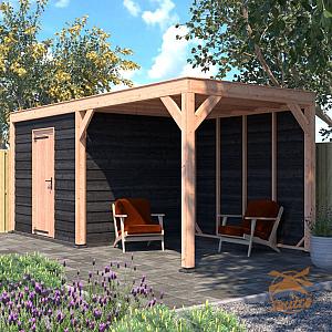 Onze Outdoor Life Overkappingen en Blokhutten worden geleverd exclusief dakbedekking, vloer en Funda