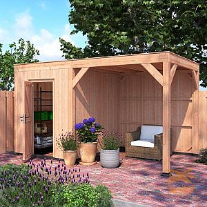 Onze Outdoor Life Overkappingen en Blokhutten worden geleverd exclusief dakbedekking, vloer en Funda