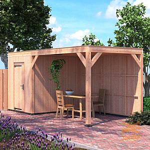 Onze Outdoor Life Overkappingen en Blokhutten worden geleverd exclusief dakbedekking, vloer en Funda