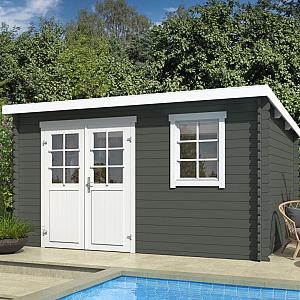 Onze Outdoor Life Overkappingen en Blokhutten worden geleverd exclusief dakbedekking, vloer en Funda