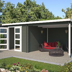 Onze Outdoor Life Overkappingen en Blokhutten worden geleverd exclusief dakbedekking, vloer en Funda