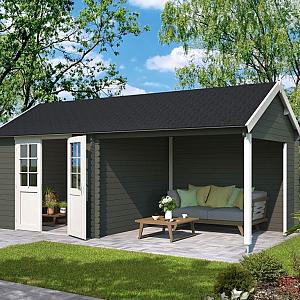 Onze Outdoor Life Overkappingen en Blokhutten worden geleverd exclusief dakbedekking, vloer en Funda