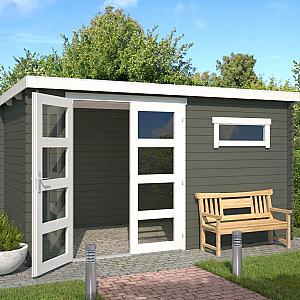 Onze Outdoor Life Overkappingen en Blokhutten worden geleverd exclusief dakbedekking, vloer en Funda