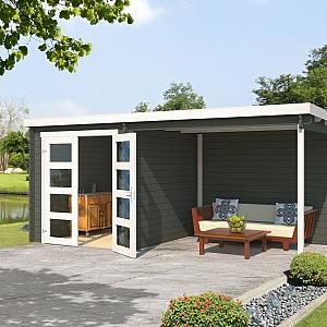 Onze Outdoor Life Overkappingen en Blokhutten worden geleverd exclusief dakbedekking, vloer en Funda