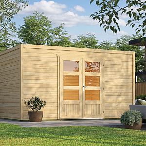 Onze Outdoor Life Overkappingen en Blokhutten worden geleverd exclusief dakbedekking, vloer en Funda