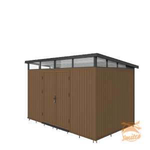NewTechWood Berging Met Dubbele Deur, 344x210cm. Ebony Zwart