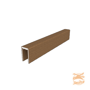NewTechWood Aluminium Co-Extrusie Frameset t.b.v Scherm i.c.m Betonpalen, Teak