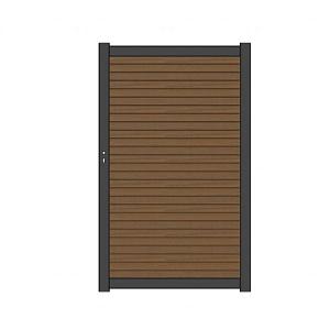 NewTechWood Co-Extrusie Composiet Deur Premium In Aluminium Frame, Horizontaal Triple, 97x186cm. Tea