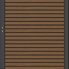 NewTechWood Co-Extrusie Composiet Deur Premium In Aluminium Frame, Horizontaal Triple, 97x186cm. Tea