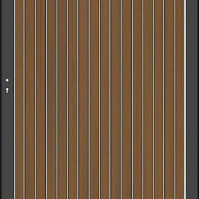 NewTechWood Co-Extrusie Composiet Deur Premium In Aluminium Frame, Verticaal Triple, 97x186cm. Teak/