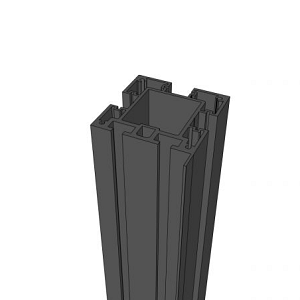 NewTechWood Poortpaal Premium Met afdeklijst, 8x8x320cm. Zwart RAL9005
