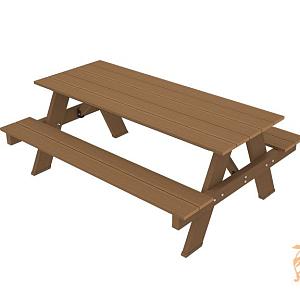 NewTechWood Picknicktafel, Bladmaat 180x70cm. Teak