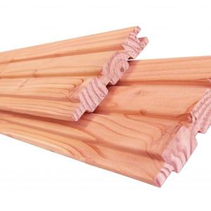 Douglas Geschaafd 2-Zijdig Triple Profielplank, 2,7x14,5x400cm. Onbehandeld.