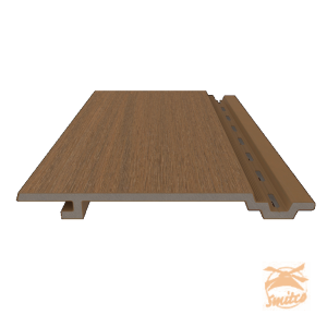 NewTechWood HKC Wandbekleding Vlak, 1,9x18,8x400cm. (wb 15,3cm.), Teak