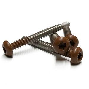RVS Schroef Met Gekleurde Top Voor NTW Castellation PRO, set a 50 stuks Incl. Bit, Teak