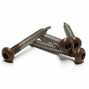 RVS Schroef Met Gekleurde Top Voor NTW Castellation PRO, set a 50 stuks Incl. Bit, Ipé  1063912