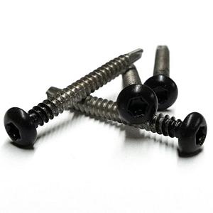 RVS Schroef Met Gekleurde Top Voor NTW Castellation PRO, set a 50 stuks Incl. Bit, Ebony Zwart