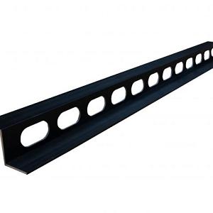 Aluminium S-Profiel Ventilatielat t.b.v. Wandbekleding, 2,5x6x300cm. Zwart (RAL 9005). t.b.v. Castel